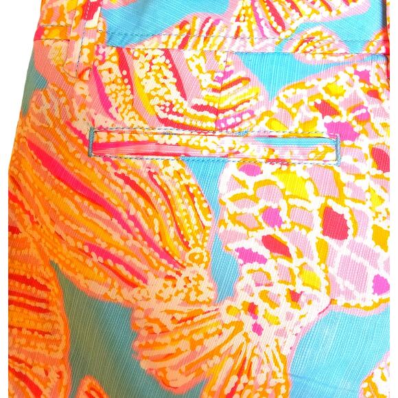 Lilly Pulitzer The Walsh Pink, Blue, & Orange Summer Short in Lenore Print - Picture 4 of 6